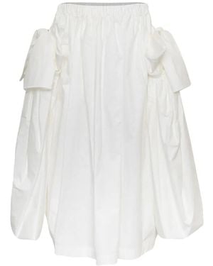 Comme des Garçons Falda Fruncida Con Lazo - Blanco