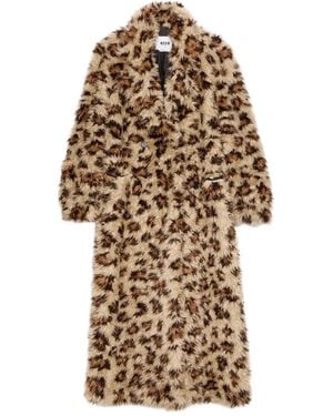 MSGM Cappotto Con Stampa - Neutro
