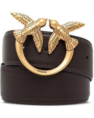 Pinko Love Birds High Leather Belt - Black
