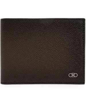 Ferragamo Gancini Grained Leather Wallet - Black