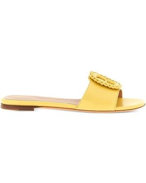 Santoni Corolle Weaving-Detail Sandals - Yellow