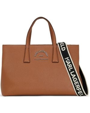 KARL LAGERFELD Rue St-Guillaume Satchel Bag - Brown