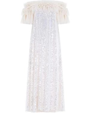 Needle & Thread Vestido Midi Con Volantes - Blanco
