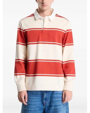 GANT Polo Rugger De Manga Larga A Rayas - Rojo