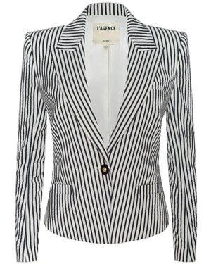L'Agence Misa Striped Blazer - Blue
