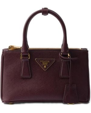 Prada Galleria Saffiano-Leather Top-Handle Mini Bag - Purple