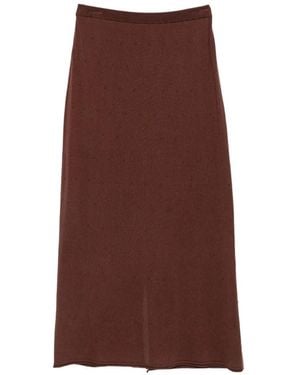 Viktoria Chan Kalida Dot-Texture Maxi Skirt - Brown