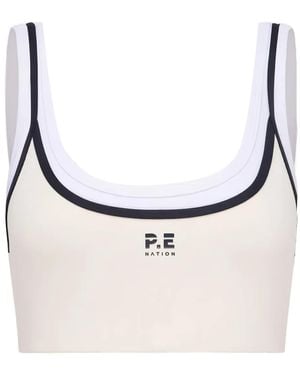 P.E Nation Top Corto Con Logo - Neutro