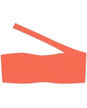 JADE Swim Halo One-Shoulder Bikini Top - Orange