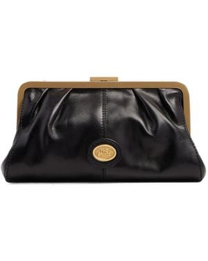 The Bridge Logo-Plaque Clutch Bag - Black