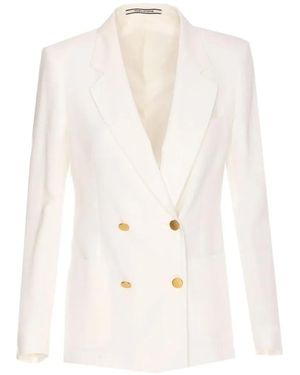 Tagliatore Double-Breasted Notch-Lapel Blazer - White