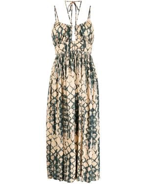 Ulla Johnson Freya Halterneck Midi Dress - Metallic