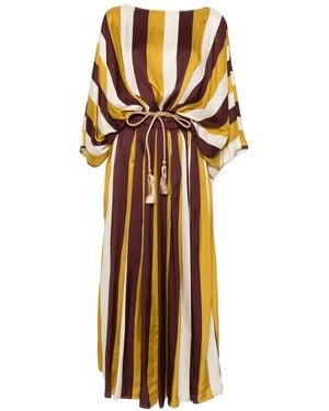 Clips Striped batwing-sleeve maxi dress - Mettallic