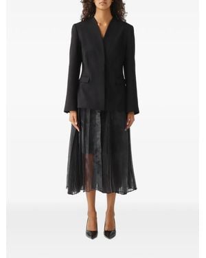 MEIMEIJ Pleated-Skirt Blazer Midi Dress - Black