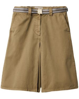 Miu Miu Garment-Dyed Cotton Midi Skirt - Green
