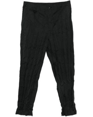 Comme des Garçons Crinkled-Finish Trousers - Black