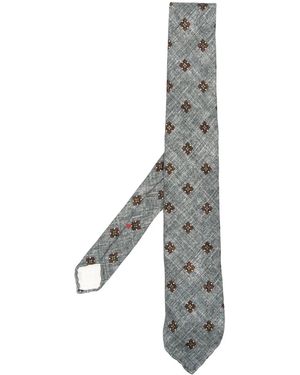 Dell'Oglio Patterned Silk Tie - Gray