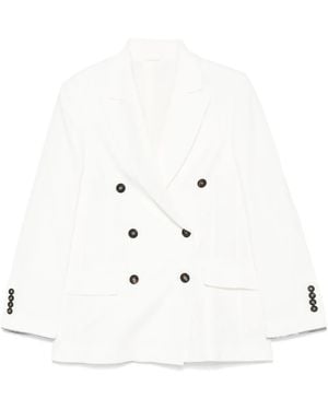 Brunello Cucinelli Double-Breasted Blazer - Weiß