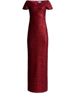 St. John Sequined Maxi Dress - Red