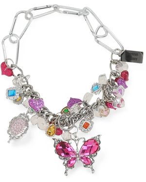 Chopova Lowena Fly My Love Charm-Detail Necklace - White