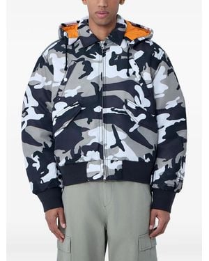 Stussy Flight Camouflage-Print Hooded Jacket - Blue