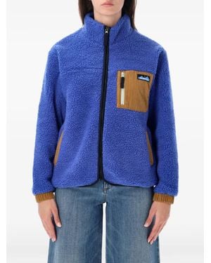 Kavu Veste Willow À Texture Polaire Et Bords En Velours Côtelé - Blue