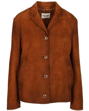Miu Miu Button-Up Jacket - Brown