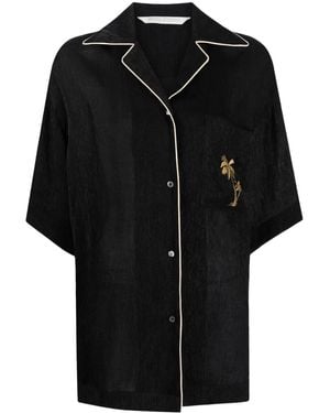 Palm Angels Soireé Logo-Embroidered Shirt - Black