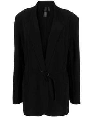 Norma Kamali Notched-Lapel Belted Blazer - Black