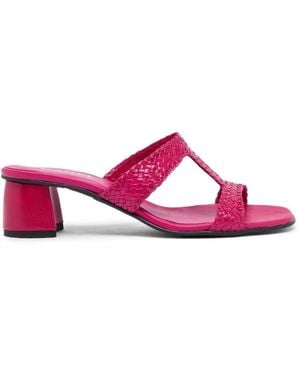 CAREL PARIS Pyramide T Woven Calf-Leather Sandals - Pink