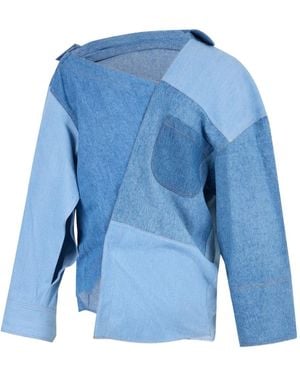 A.W.A.K.E. MODE Jeansoberteil im Patchwork-Look - Blau