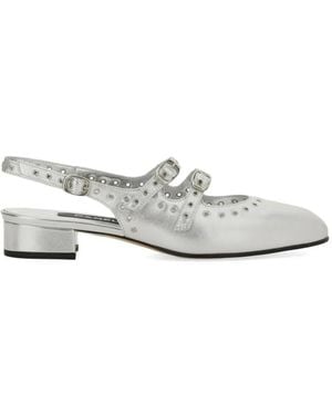 CAREL PARIS Buckle Embellished Slingback Court Shoes - White