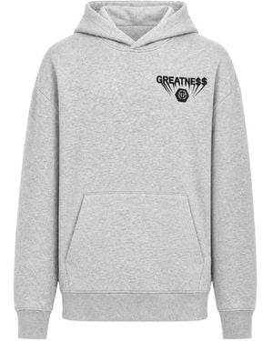 Philipp Plein Fleece Hoodie Greatness - Gray