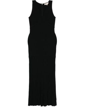 Michael Kors Vestido largo de canalé - Negro