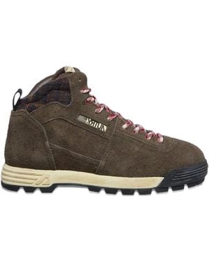 Autry Malga Logo-Plaque Lace-Up Sneakers - Brown