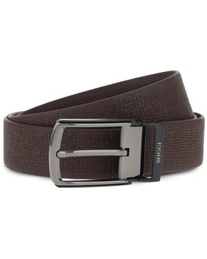 BOGGI Reversible Leather Belt - Brown