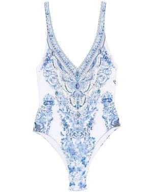 CAMILLA Costume Da Bagno Con Stampa Barocca - Blu