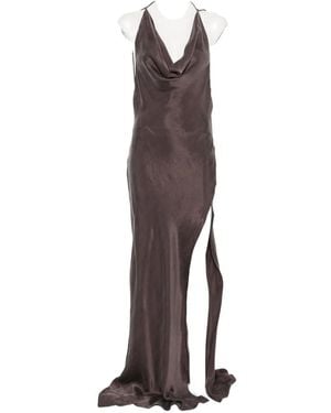 ANDAMANE Cowl-Neck Backless Maxi Dress - Brown