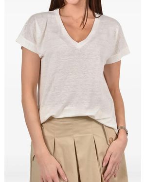 Seventy Vネック リネンtシャツ - ホワイト