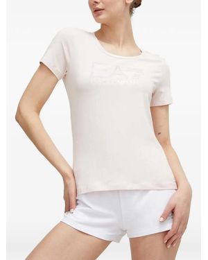 EA7 Logo-Print T-Shirt - White