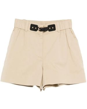 Maje Shorts Con Cinturón - Neutro