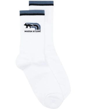 Maison Kitsuné Flash Fox Socks - White