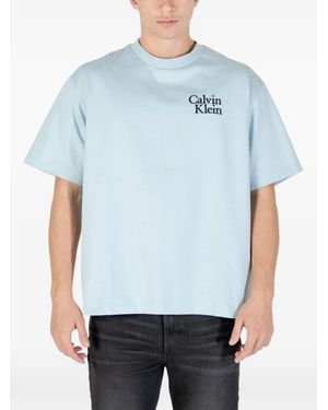 Calvin Klein Logo-Print T-Shirt - Blue
