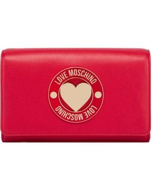 Love Moschino Sac À Bandoulière À Plaque Logo - Rouge