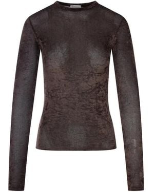 forte_forte Sheer-Finish Long-Sleeve T-Shirt - Brown