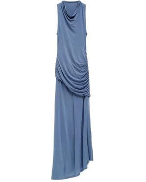 Paloma Wool Draped Gathered Dress - Blue