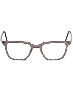 Lindberg Rectangle-Frame Glasses - Brown