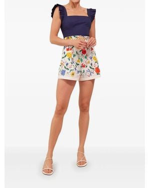 Cara Cara Hyannis Ruffle-Detail Square-Neck Top - Blue