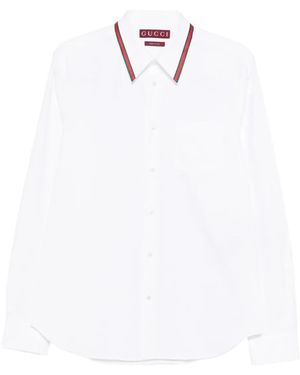 Gucci Poloshirt Met Gestreepte Kraag - Wit