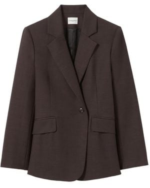 Claudie Pierlot Single-Breasted Wool Blazer - Brown